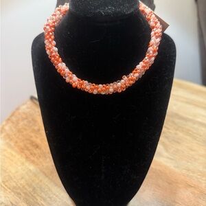 Free People Candy Land Choker Orange Beaded Necklace